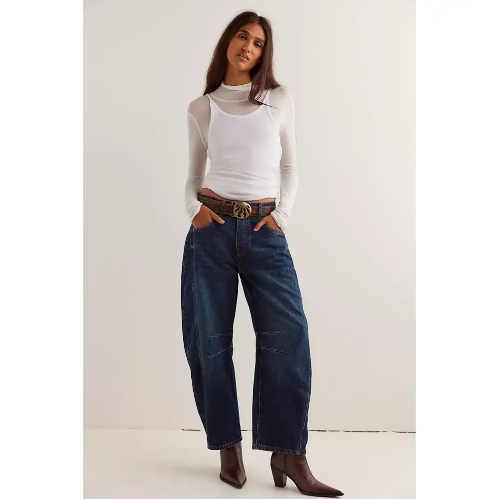Free People Good Luck Mid Rise Barrel